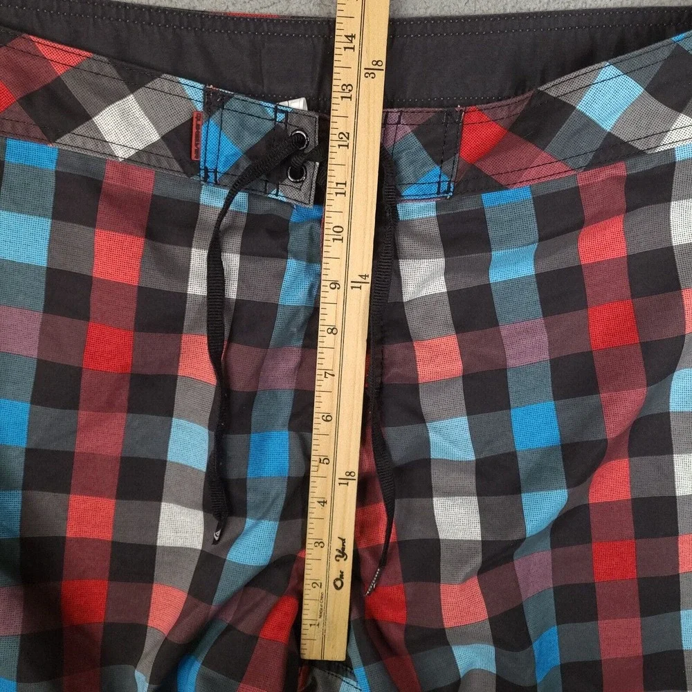 Quiksilver Board‎ Shorts Mens 40 Multicolor Plaid Check Swim Trunks Beach